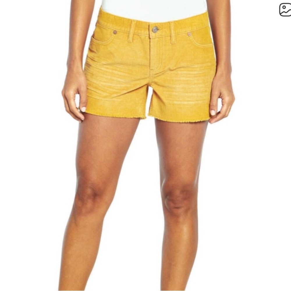 GAP Mustard Yellow Corduroy Raw Hem Shorts Size 4